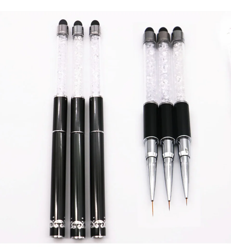 WiRinef 3 шт кисть для рисования; ручка акриловая ручка резьба гель лак для ногтей кисть DIY ручка для дизайна ногтей