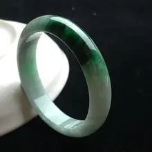 58.- 62 мм натуральный Сертифицированный тип зеленый нефритовый жадеит круглой формы браслет класса А