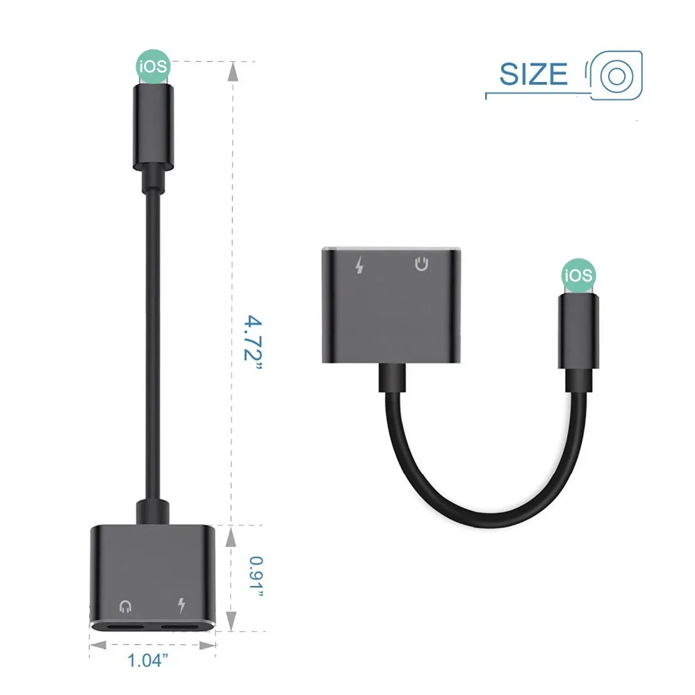 Untoom 2 in 1 For Lightning Audio Adapter For iPhone7 8 X Xs Xr Charging Adapter iOS Charger Splitter Earphone Headphone Adapter Untoom 2 in 1 For Lightning Audio Adapter For iPhone7 8 X Xs Xr Charging Adapter iOS Charger Splitter Earphone Headphone Adapter