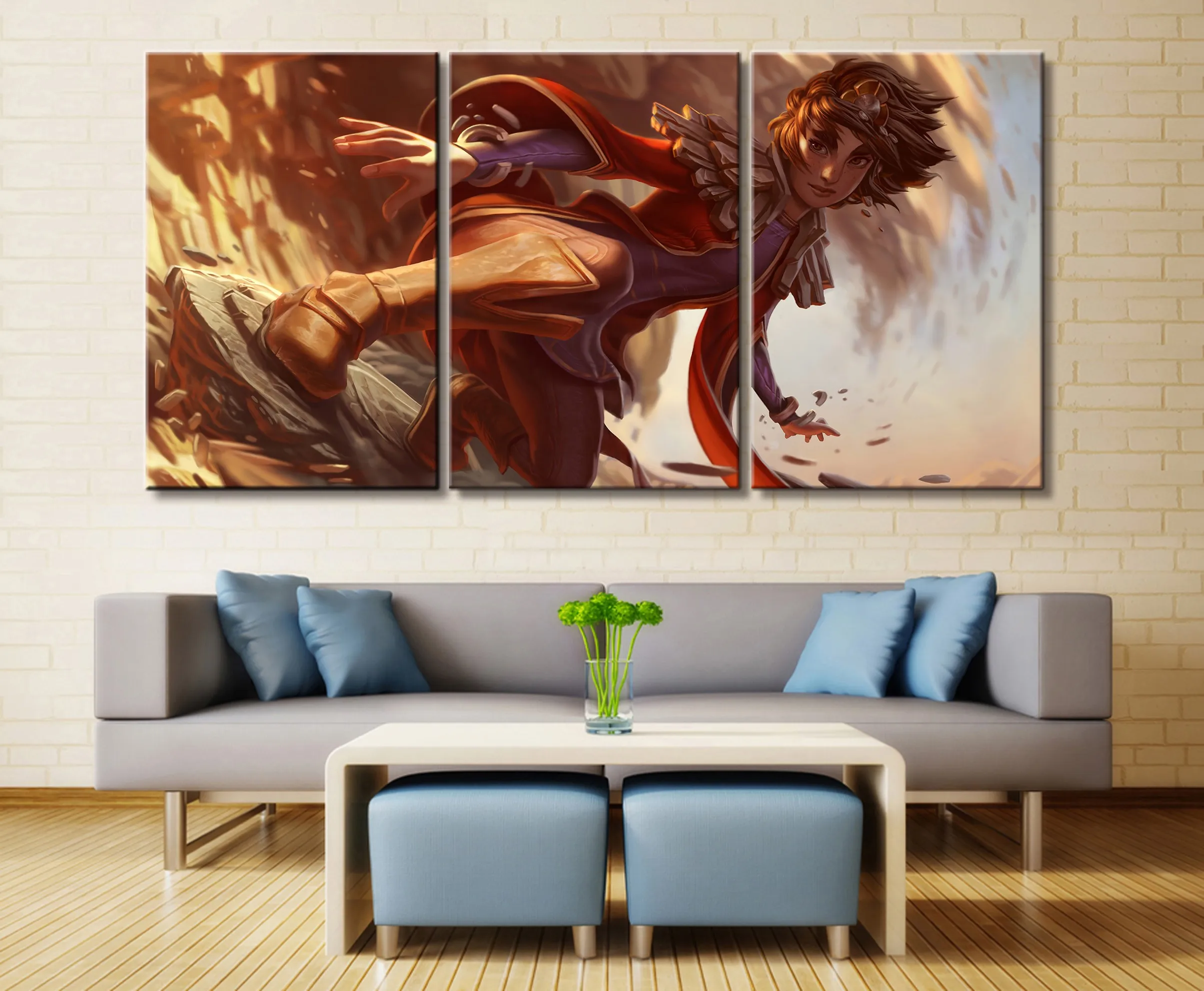 

3 Panel LOL League of Legends Taliyah Game Canvas Printed Painting For Living Room Wall HD Picture Artworks Poster Wholesale