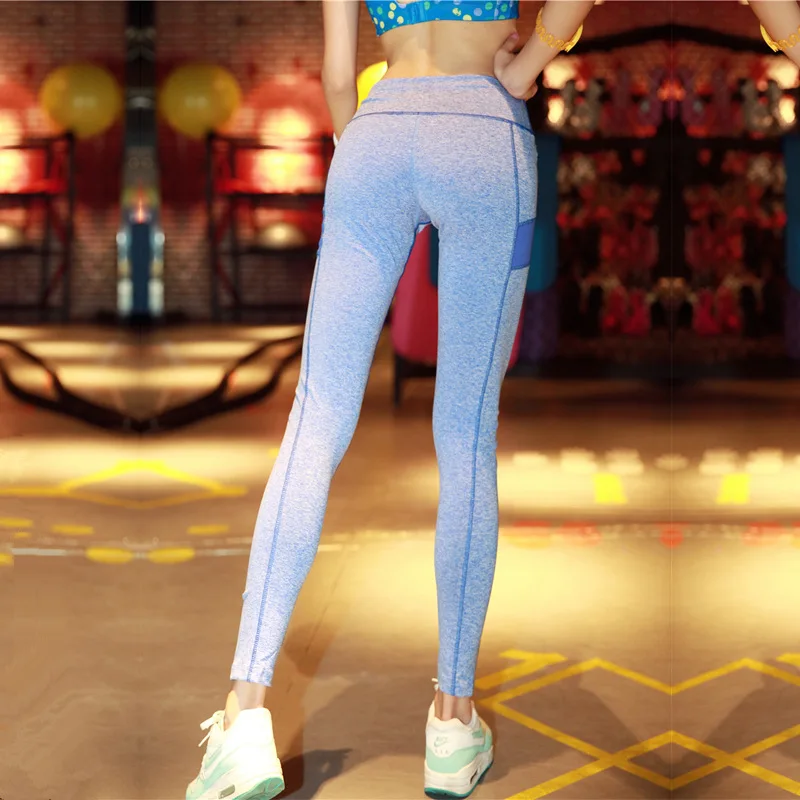 

Free Shipping NWT 2017 Sexy Training Women's Sports Yoga Pants Leggings Elastic Gym Fitness Compression Trousers Candy Color