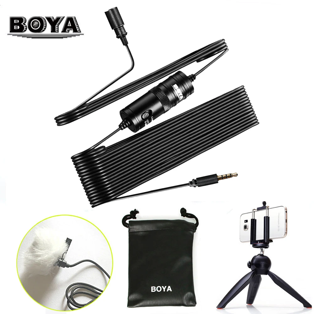 

BOYA BY-M1 Lavalier Omnidirectional Condenser Microphone for Youtube Cell phone microphone for iPhone xiaomi 3.5mm Mic