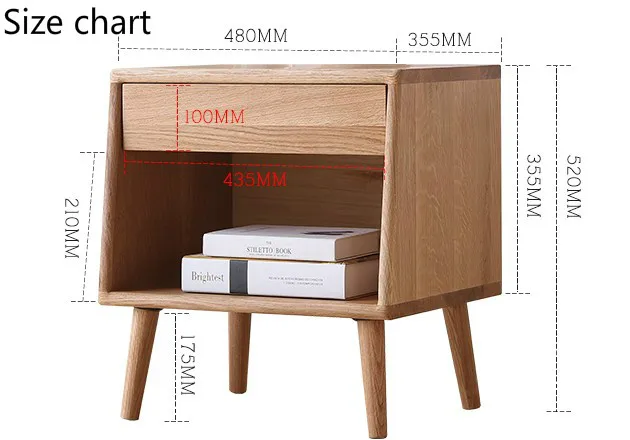 Луи Мода тумбочки воск масло безболезненный белый дуб прикроватный шкаф Полный Твердый хранения спальня простой маленький