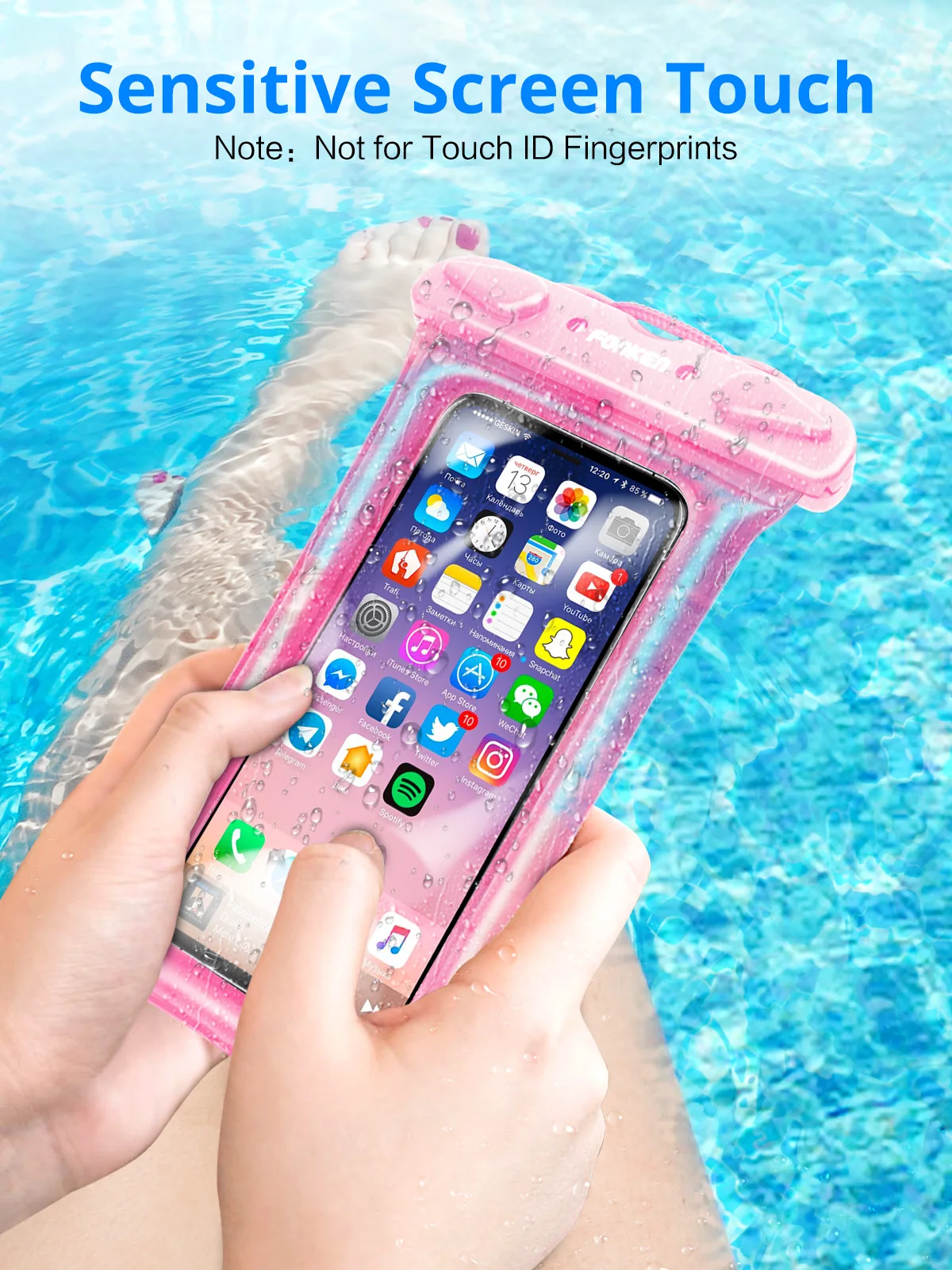FONKEN водонепроницаемый чехол для телефона подводный мобильный телефон сухая Сумка Подушка безопасности поплавок для хранения розовый чехол для женщин морские сумки для дайвинга