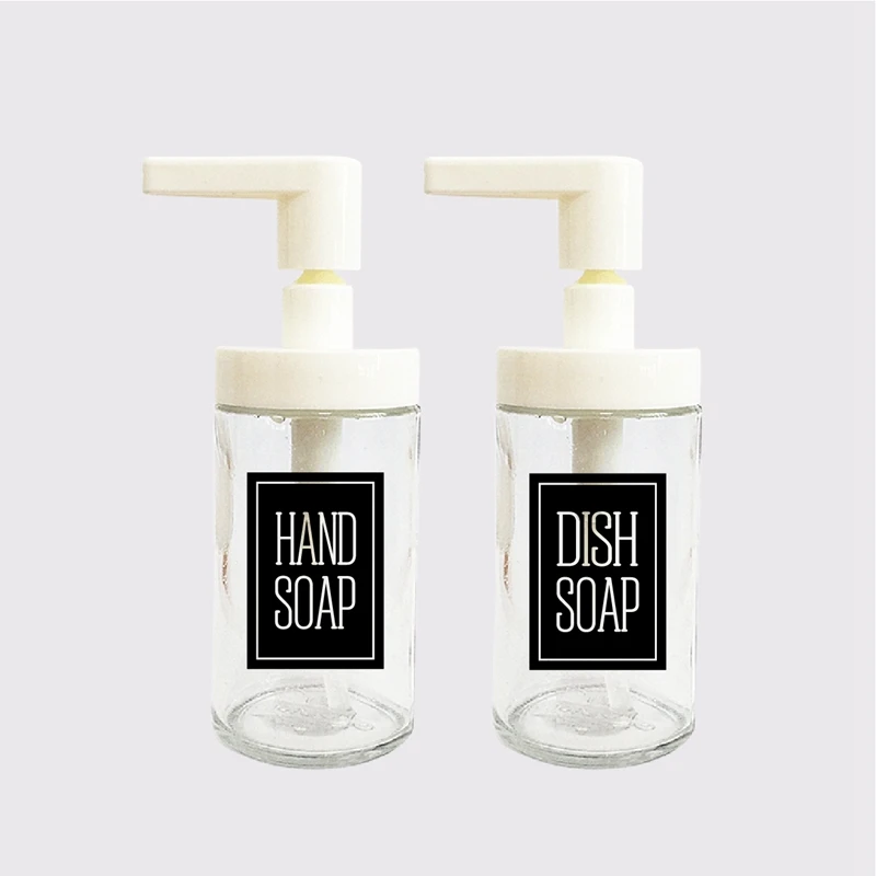 

Vinyl Hand Soap Label Sticker For Dispenser Bottle Decor , Art Design Removable Dish Soap Label Decals Glass Bottle Sign Decor