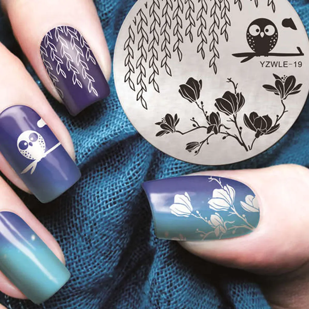 

Nail Art Stamping Image Plates Blue Film Stainless Steel Circular Plates DIY Template Printer