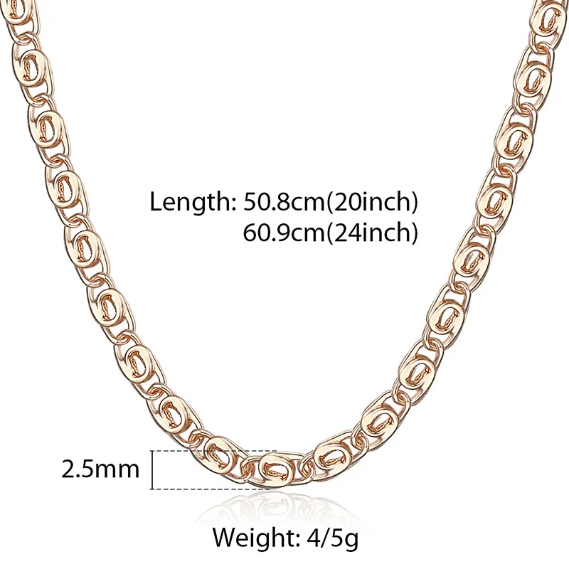 Женское Ожерелье, 585, розовое золото, светильник, для Марины, цепочка, ожерелье s для женщин, модное ювелирное изделие, подарок на день Святого Валентина, 5 мм CN17 - Окраска металла: CN15