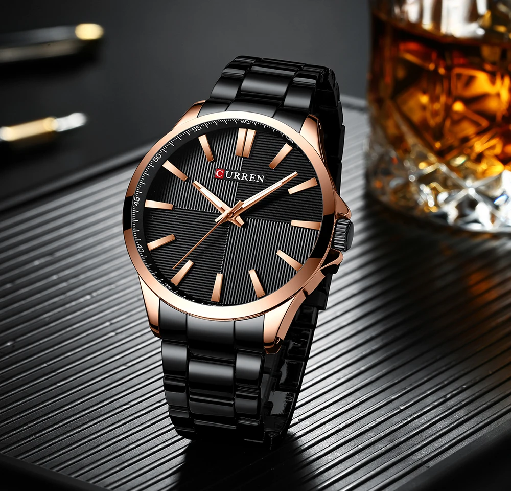 

CURREN Men Wristwatch Fashion Watch Luxury Stainless Steel Glod Black Watch Waterproof Business Clock Gift For Men Zegarek Meski