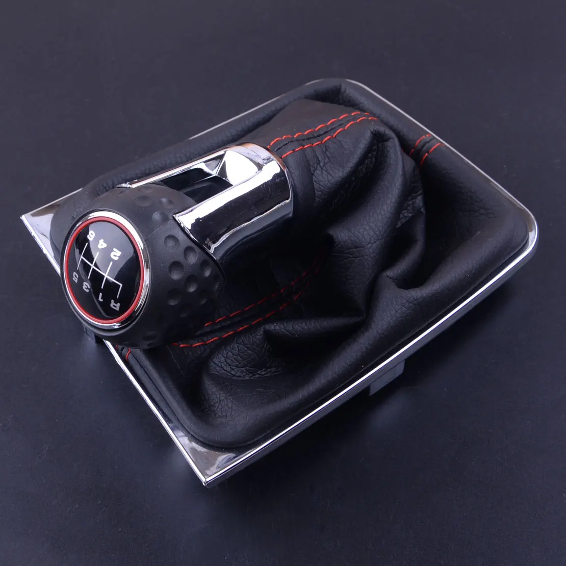 

Black 6 Speed MT Manual Gear Shift Knob with Boot Cover Fit for VW Golf MK7 GTI 2013 2014 2015 2016 2017 2018