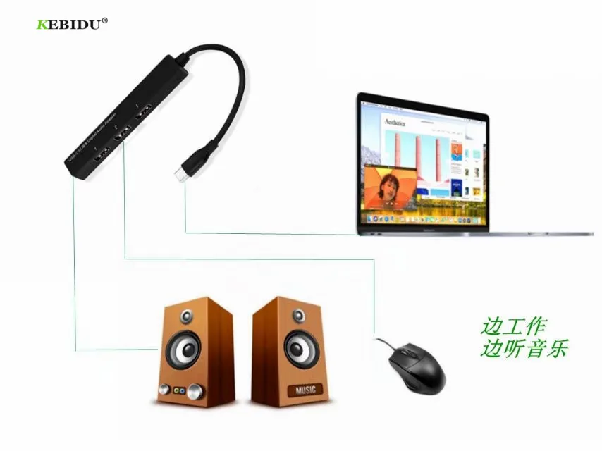 USB C к Ethernet адаптер с Type 2 0 концентратор 3 порта цифровой аудио для Windows XP 7/8 и Linux XXM