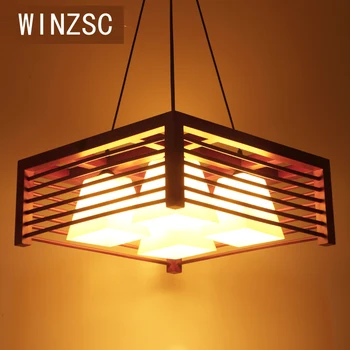 

Modern Chinese style chandelier solid wood restaurant lamp creative wooden lamp table circular simple chandelier MZ152