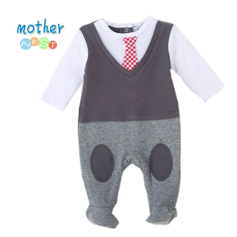 Baby Boy Romper Newborn Gentleman Styles Baby Rompers 2018 Infant Baby Clothes Long Sleeve Newborn Jumpsuits Baby Pajamas (2)