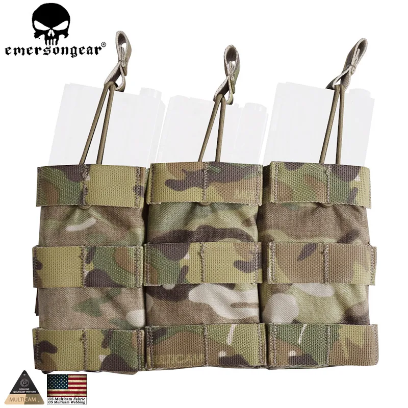 EMERSONGEAR Triple Open Top Mag Pouch Tactical Modular Magazine Molle pouch For Hunting Wargame Multicam EM6355