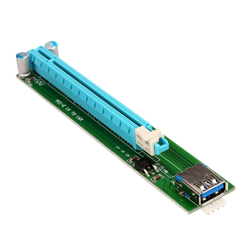 Del PCI E Express 1X до 16X удлинитель Riser адаптер карта с Molex 60 см USB кабель sz0120|1x to 16x|pci-e