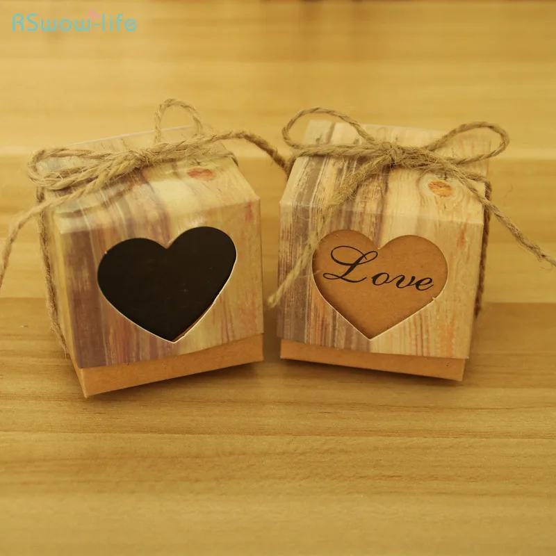 

Heart-Shaped Hollow Packaging Box Kraft Candy Box Personalized Gift Box For Wedding Birthday Holiday Party Candy Chocolate Wrap