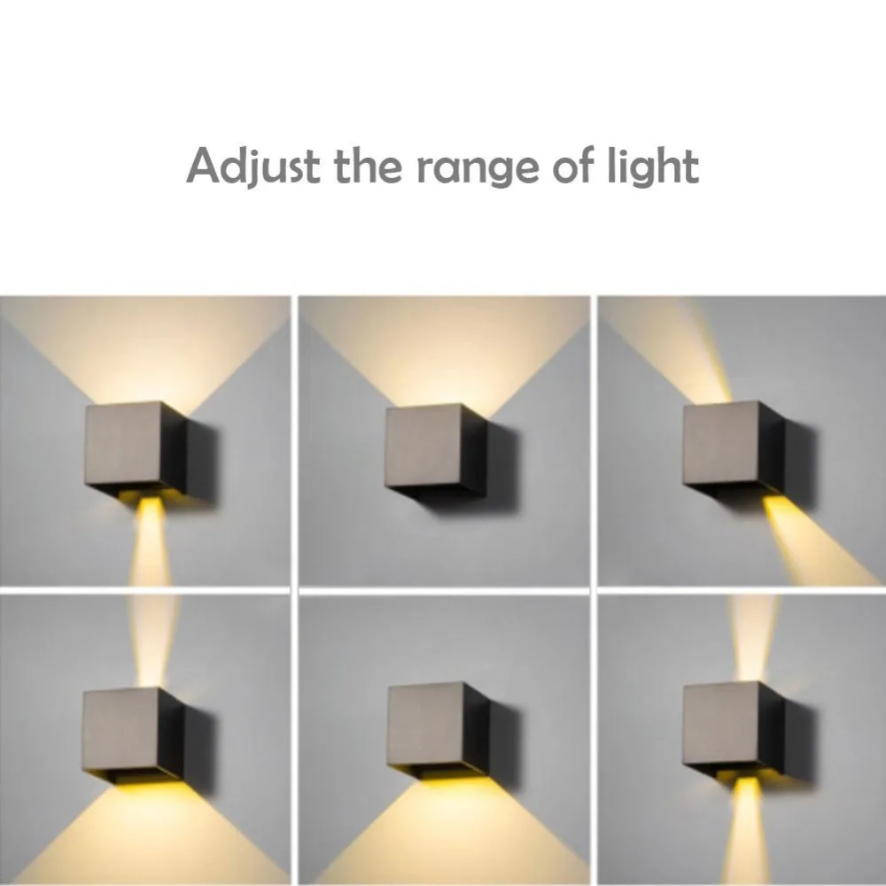 Ajustável ao ar Cubo de Superfície à Prova d' Água Levou Parede Lâmpada Frio - Quente Branco Azul Verde Vermelho Livre Montado Varanda Jardim Luz 12 w 2 Luminárias de parede externas