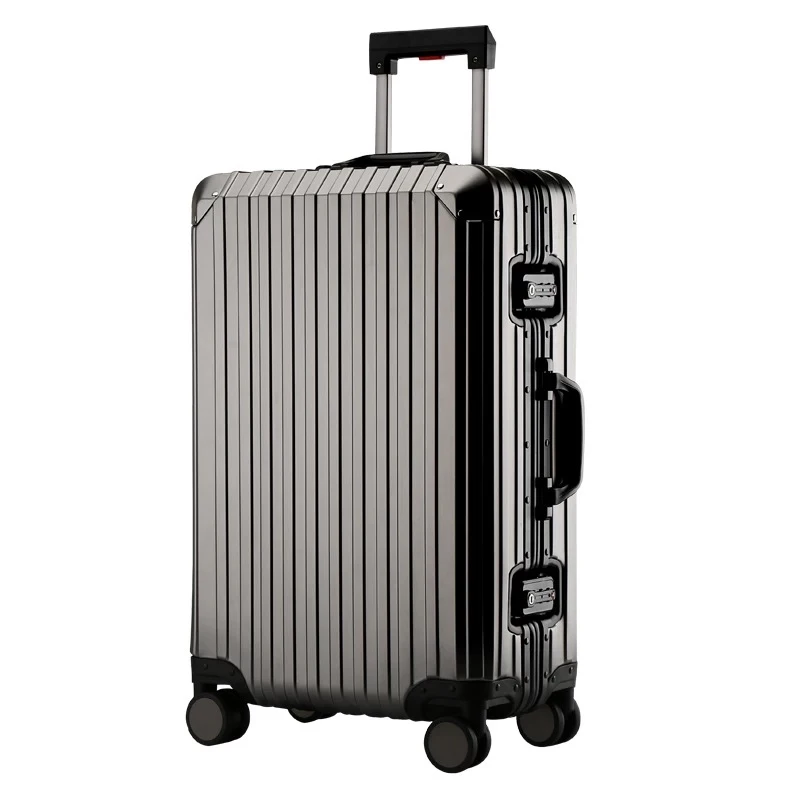 

2018 Latest 100% all Aluminum Men High quality Rolling Luggage bag travel bag Women Spinner brand Trolley Suitcase on wheels