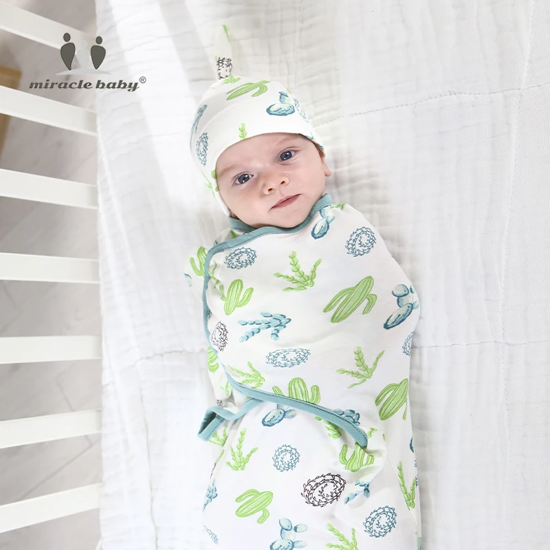 100% детское одеяло хлопок пеленка + шапка конверт для Новорожденных Обертывание хлопковые пеленки мешок детский конверт спальный мешок