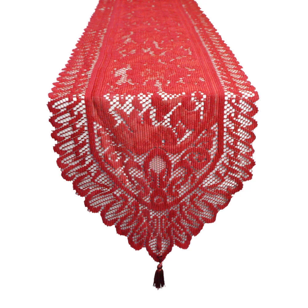 Rustic Vintage Polyester Lace Floral Table Runner Decoration Dinner Home Wedding Crochet Hollow Out Elegant Restaurant Party | Дом и сад