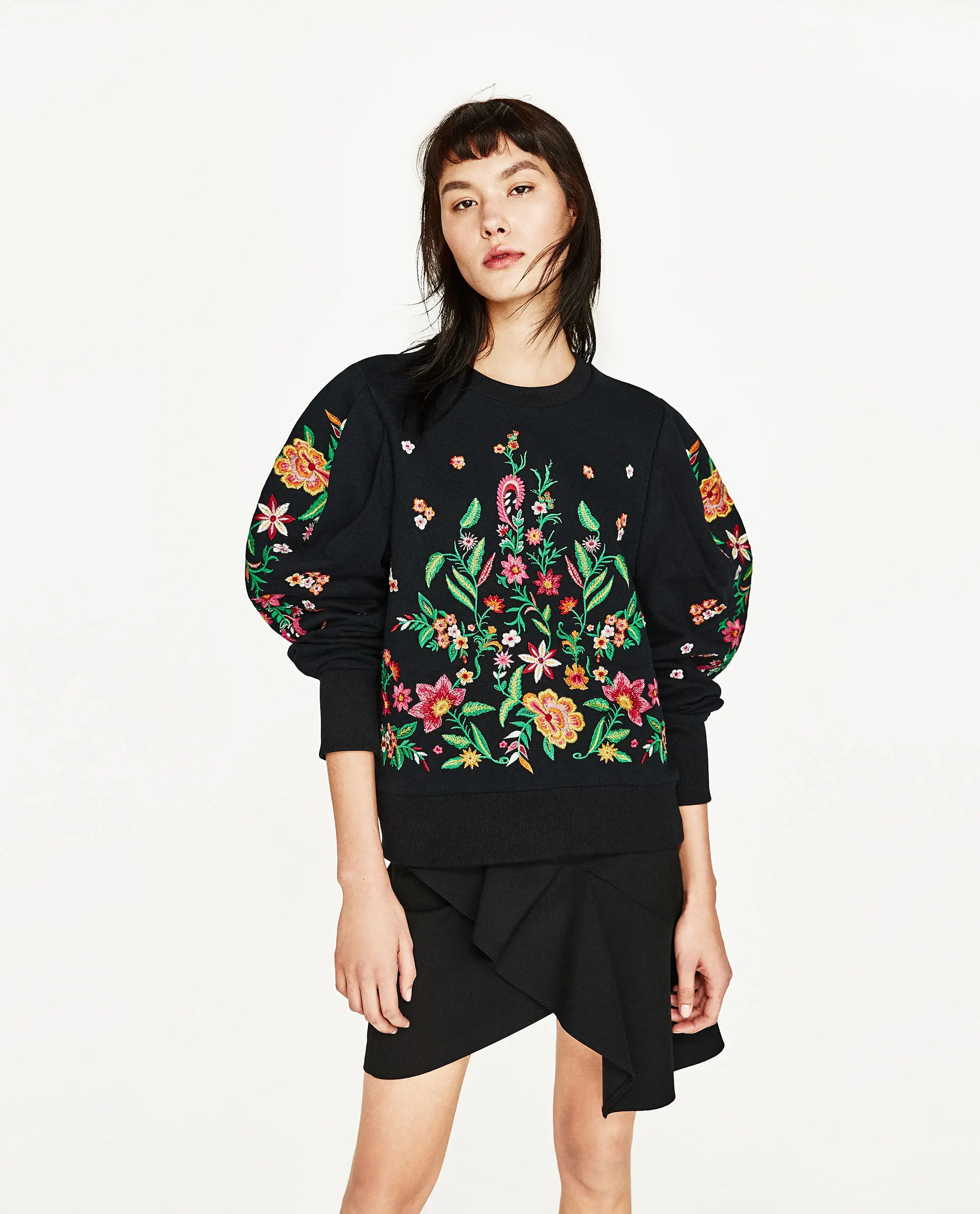 Women Embroidery Pullovers Jumper Knit Winter Oversized