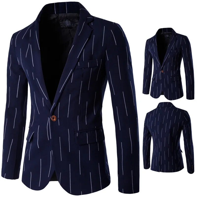 Men's Wear Leisure Dropshipping fashion wedding Suit One British button Suit stripe Explosions Outerwear Wholesale Blazers
