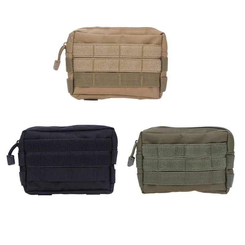 

Military Multipurpose Nylon EDC Bags Outdoor Tactical Molle Waist Tools Bag Solid Hunting Zipper Pouch
