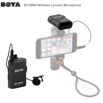 

BOYA BY-WM4 Wireless Condenser Lavalier Microphone System Video Mic for Canon Nikon Sony A7 GH5 DSLR Camera Smartphone iPhone