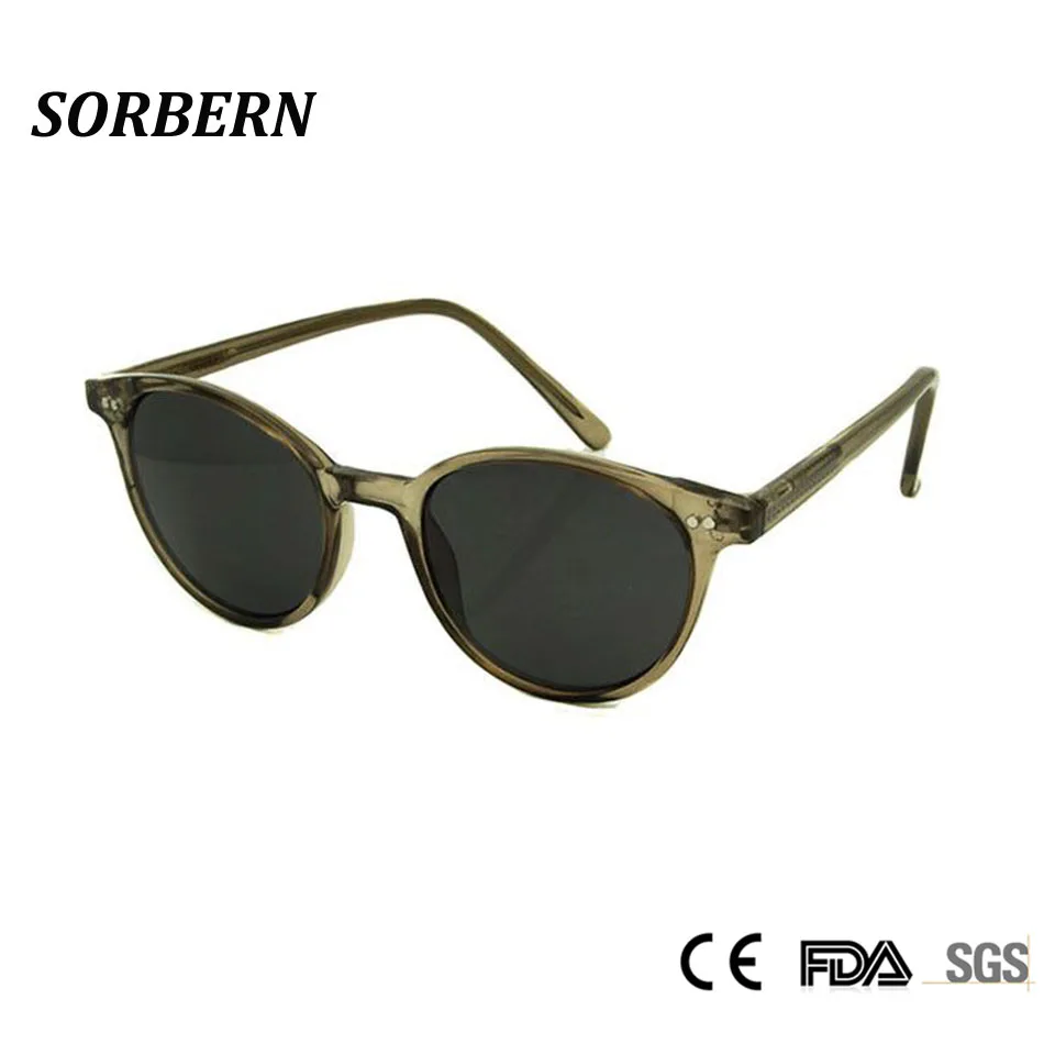 

New Women Men Retro Round Sunglasses Fashion Korean Sun Glasses For Ladies Rivet Decoration Eyewear Oculos de sol Goggles UV400