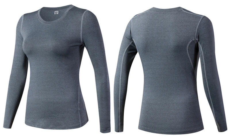 Новые быстросохнущие компрессионные футболки для фитнеса женские футболки спортивные блузки для йоги спортивный костюм Футболки с длинным рукавом Женские S-2XL