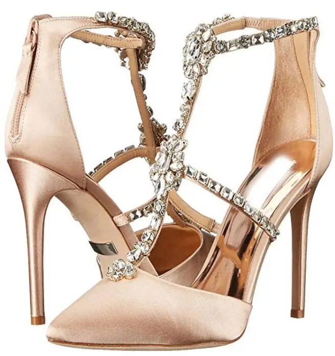 satin high heel shoes
