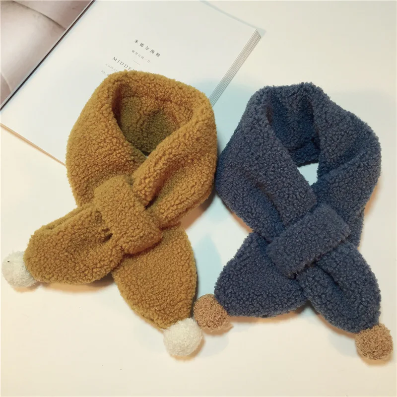 Baby Accessories Winter Warm Children's Scarf Korean Knitted Wool Scarf Men Women Baby Colorful Bar Hair Ball Cross Towel Baby Accessories Winter Warm Children's Scarf Korean Knitted Wool Scarf Men Women Baby Colorful Bar Hair Ball Cross Towel