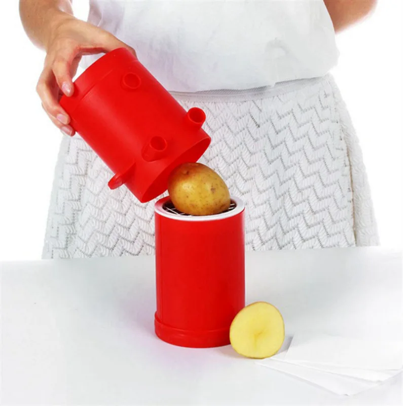 1PC Potatoes Maker slicers French Fries Jiffy Cutter Machine & Microwave Container 2-in-1No Deep-Fry OK 1058 |