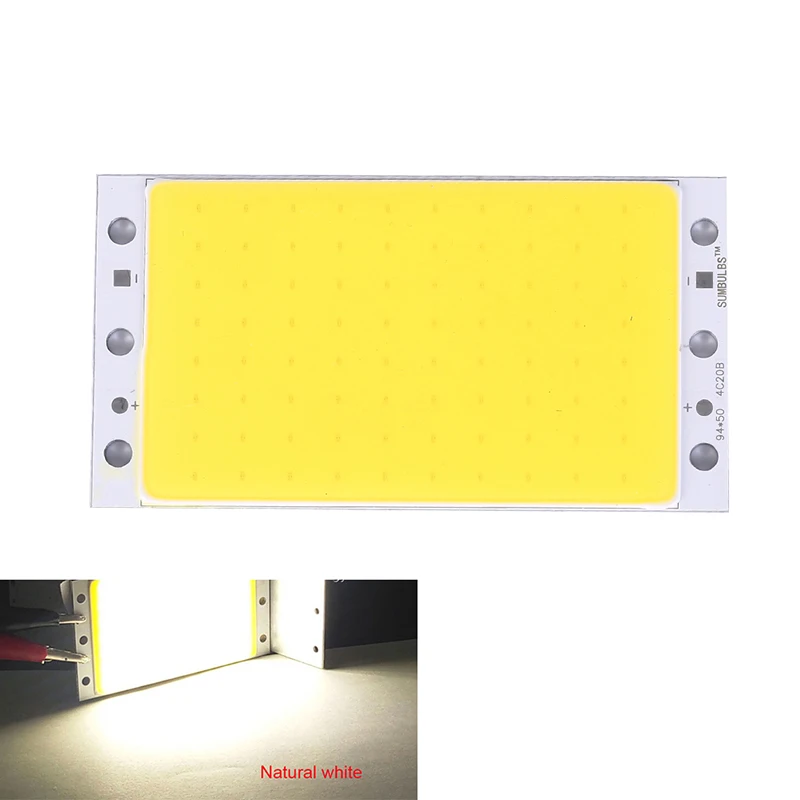 DIY Bulb 94x50mm Ultra Bright 15W LED COB Strip Lamp Lights Chip On Board Warm Pure White Blue Lighting Source