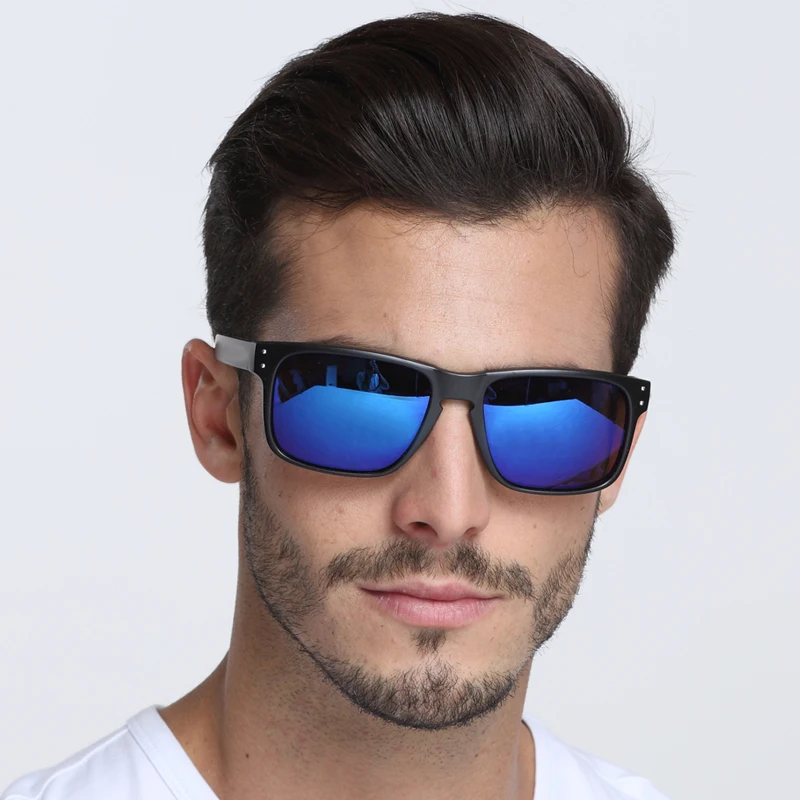 Dokly, синие линзы, солнцезащитные очки, мужские, светоотражающее покрытие, квадратные солнцезащитные очки, мужские, брендовые, дизайнерские, Oculos De Sol, UV400