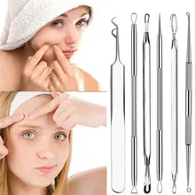 6 шт. Серебряный Унисекс для удаления угрей, нержавеющая игла для удаления угрей, средство для удаления угрей и пятен, инструмент для удаления угрей