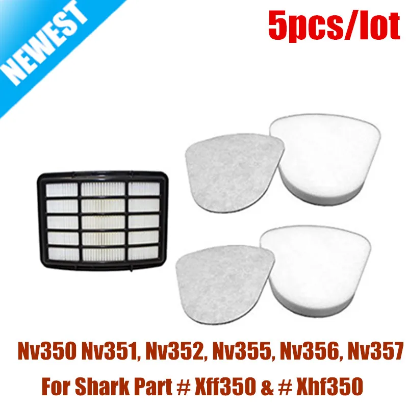 

5pcs Smartide Kit for Shark Navigator Lift-away Nv350 Nv351, Nv352, Nv35 Pre-filter Foam and Felt + Hepa Filter for Shark Part