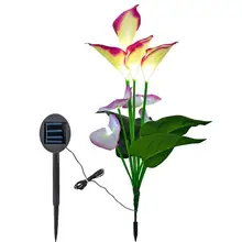 Солнечный светодиодный Калла подсветка для лилий Открытый водонепроницаемый сад газон декоративная лампа
