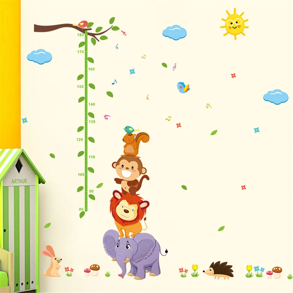 القابلة للإزالة الاطفال ارتفاع قياس ملصقات الحائط ل خزانة الأطفال غرفة القرد النمر السنجاب حاكم شارات الذاتي لاصق ورق الجدران القابلة للإزالة الاطفال ارتفاع قياس ملصقات الحائط ل خزانة الأطفال غرفة القرد النمر السنجاب حاكم شارات الذاتي لاصق ورق الجدران