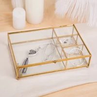 Creative Nordic style Retro Glass jewelry storage box Jewelry display box Desktop storage organization Home Decoration 2