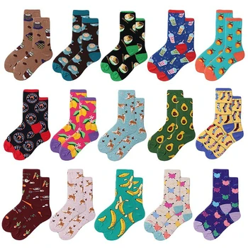 

Brand Korean Harajuku Novelty Women Socks Avocado Banana Fresh Fruit Printing Cotton Socks Funny Happy Socks Christmas Gift