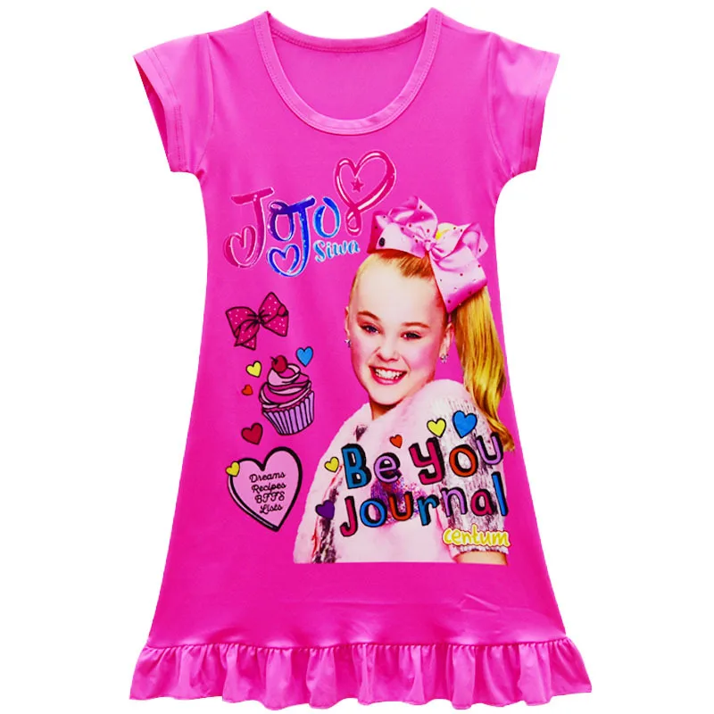 

2019 Fashion Girls Nightdress Casual Dresses Kids Jojo Siwa Pajamas Nightgowns Home Clothing Sleepwear Princess Clothes Dress