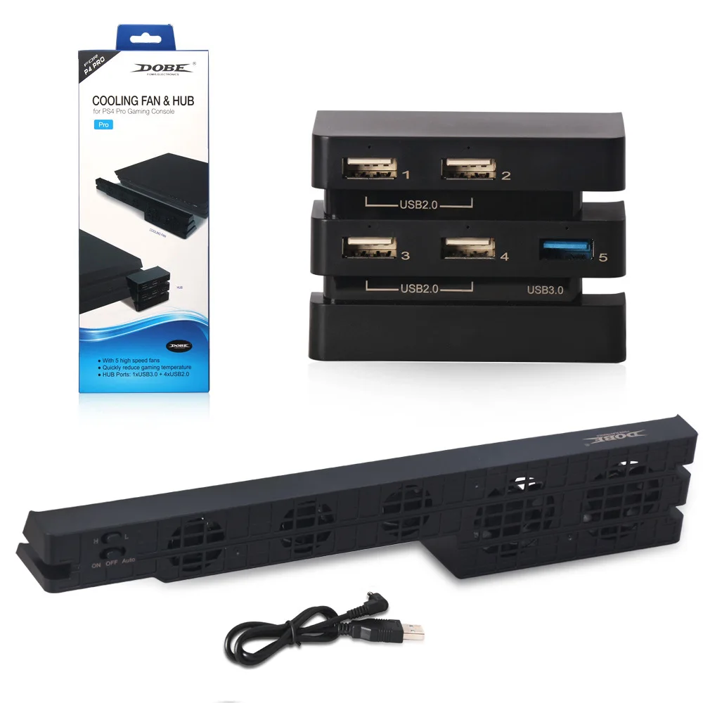 

Auto sensor Temperature Controlled Cooling Fan and USB 3.0 Expansion Adapter Charger Controller Splitter Extender for PS4 PRO