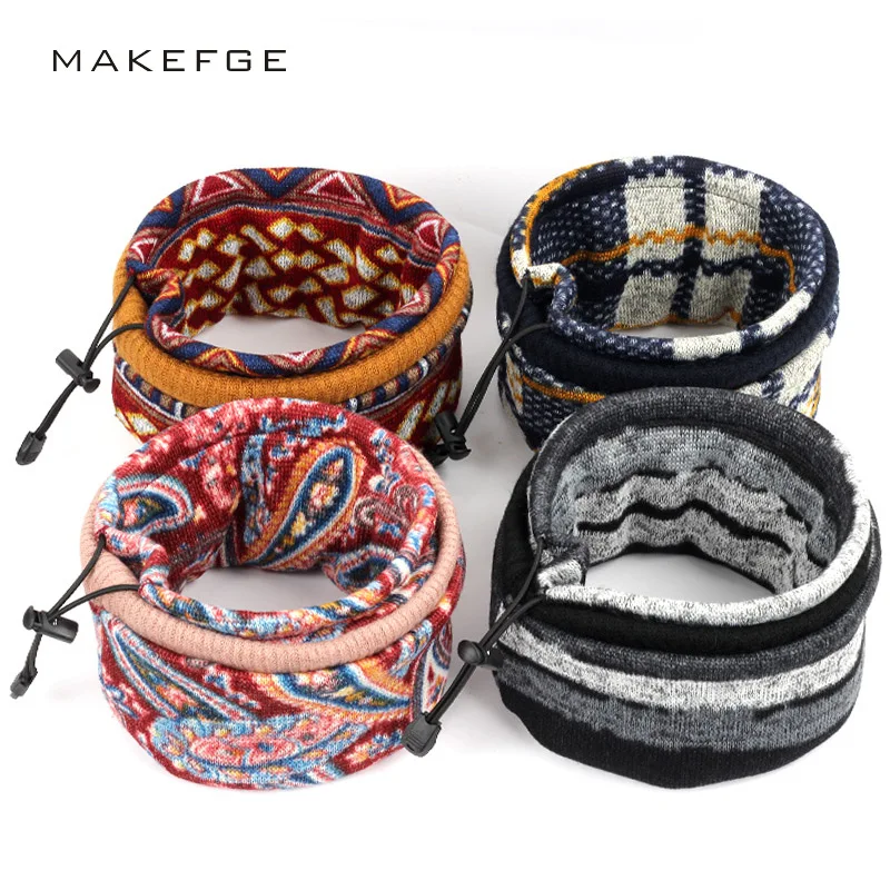 

Autumn and winter women's men's scarves thick warm windproof collar multi-function adjustable scarf unisex knitted hat fashion