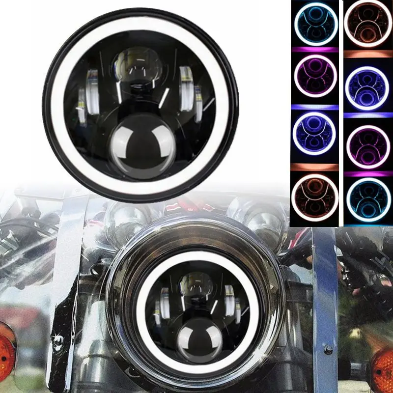 " дюймовый светодиодный фонарь с rgb-кольцо+ 2x4,5" 30 Вт Противотуманные фары ближнего света для мотоцикла