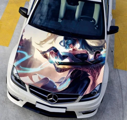 Customizable 135 150cm Hd Hood Deca Car Engine Hood Sticker Head