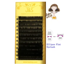 J S 1tray Mixed Size Flat Ellipse J B C D Curl Eyelash Extension Matte Finish