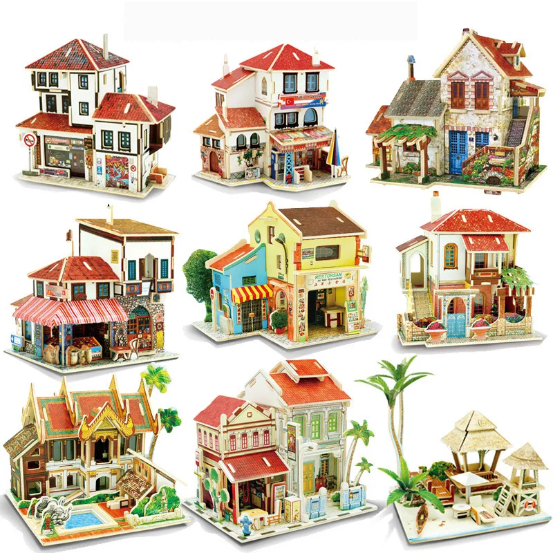 Buy Kids Toys Jigsaw 3d Puzzle House Building Wooden