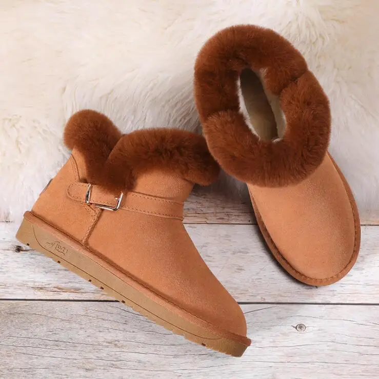 

High Quality Women Shoes Woman Boots Snow Boots Rabbit Hair 2019 Winter New Snow Boots Thick Non-slip Warm Breathable Shoes X30