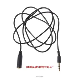 1 шт черный 3,5 мм штекер Женский 3-полюсный разъем стерео аудио кабельный удлинитель AUX шнур 1 м для компьютеров кабели и разъемы