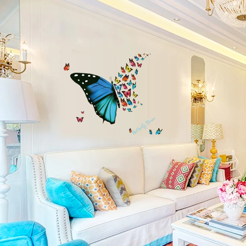Красочные бабочки настенные наклейки в виде бабочки для украшения DIY винил домашний декор художественные наклейки 3D обои наклейка s на стену